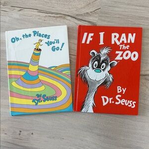 Dr. Seuss Colorful Book Pair - Oh, the Places You'll Go! & If I Ran the Zoo